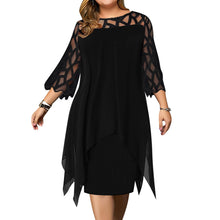 Load image into Gallery viewer, 5XL Plus Size Women Black Dress Elegant Office Ladies Dresses Geometric Long Sleeve Female Dress Fall Casual Loose Vestido D30
