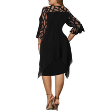 Charger l&#39;image dans la galerie, 5XL Plus Size Women Black Dress Elegant Office Ladies Dresses Geometric Long Sleeve Female Dress Fall Casual Loose Vestido D30
