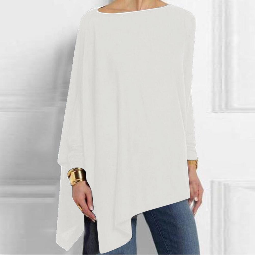 Cotton Irregular Women's Long Sleeve Tunic Blouse Long Sleeve Top Tunic Spring Plus Size Blusas Shirts