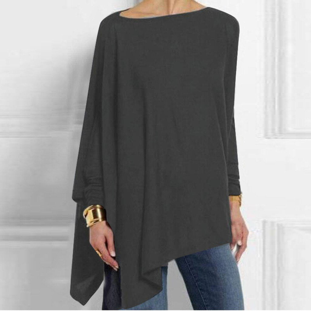 Cotton Irregular Women's Long Sleeve Tunic Blouse Long Sleeve Top Tunic Spring Plus Size Blusas Shirts