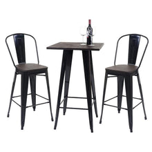 Charger l&#39;image dans la galerie, 60*60*92cm Industrial Style High-leg Dining Table Wrought Iron Outdoor Furniture Bar Kitchen Brown Panel Bar Dining Room Party
