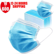 Load image into Gallery viewer, 600/500/400/300/200/50/10 Pcs Disposable Fabric Face Mask Anti-pollution Particle 3 Layers Nonwoven Filter Facial Mouth Mask
