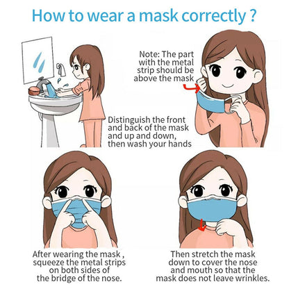600/500/400/300/200/50/10 Pcs Disposable Fabric Face Mask Anti-pollution Particle 3 Layers Nonwoven Filter Facial Mouth Mask