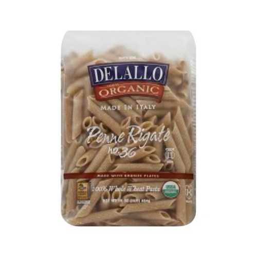 De Lallo Penne Rigate Whole Wheat Pasta (16x1 LB)