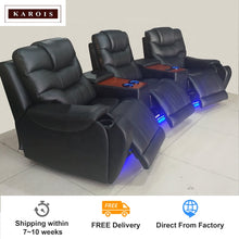Charger l&#39;image dans la galerie, 646 vip home cinema sofa with cooling cup holder leather function sofas comfortable massage recliner chair
