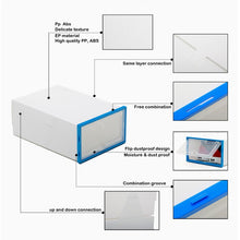 Charger l&#39;image dans la galerie, 6pc Transparent shoe box storage shoe boxes thickened dustproof shoes organizer box can be superimposed combination shoe cabinet
