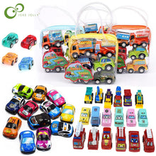Charger l&#39;image dans la galerie, 6pcs/12pcs Pull Back Car Toys Mobile Machinery Shop Construction Vehicle Fire Truck Taxi Model Baby Mini Cars Children Gifts ZXH
