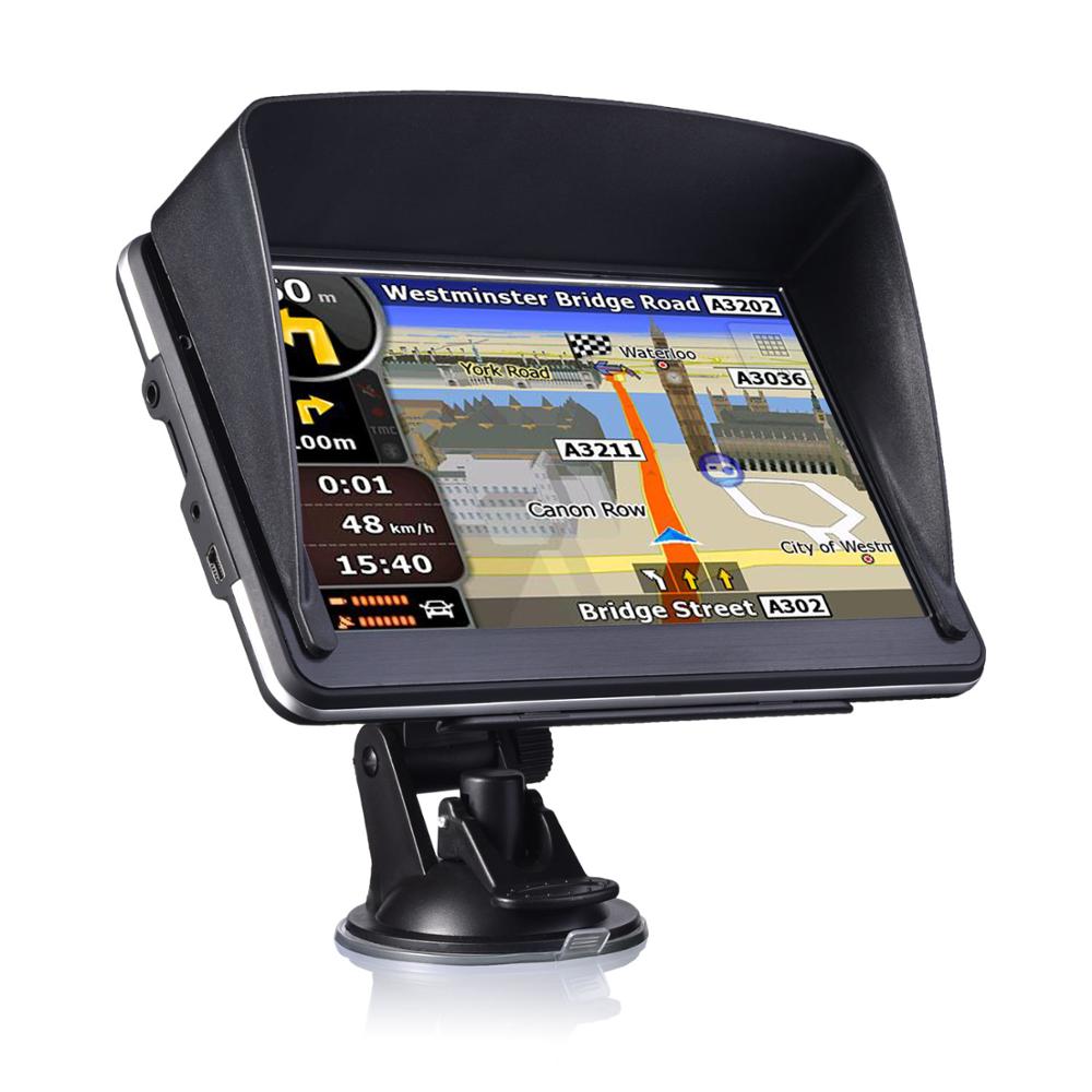 7 Inch GPS Navigator Portable Navigator 8GB-256MB+Sunshade  Gps Navi Navigation Device Maps Truck Car Auto Touch Screen
