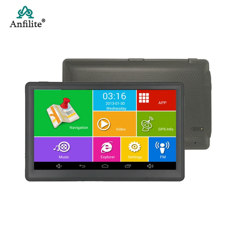 7 inch Android GPS Car Truck Navigator Bluetooth wifi 16G/512M,AV-in,Truck Map Free maps for Europe Spain Britain