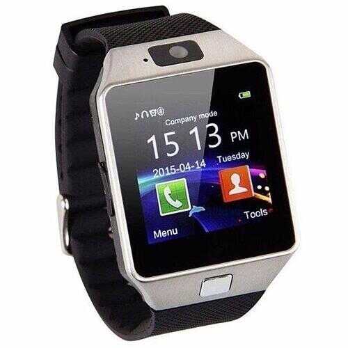 Bluetooth Smart Watch Phone + Camera SIM Card For Android IOS Phones - Color: Silver