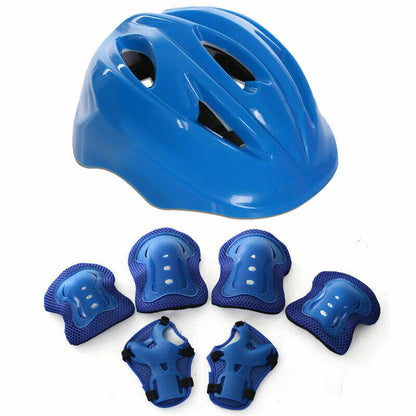 7pcs/Set Children Roller Skating Adjustable Elbow Knee Pads Boys Wrist Guards. Helmet. Protective Kids Sports Safety Boys Girls Guard Helmet Set. Cycling. Bicycle Helmet. Roller Skates Protective Set