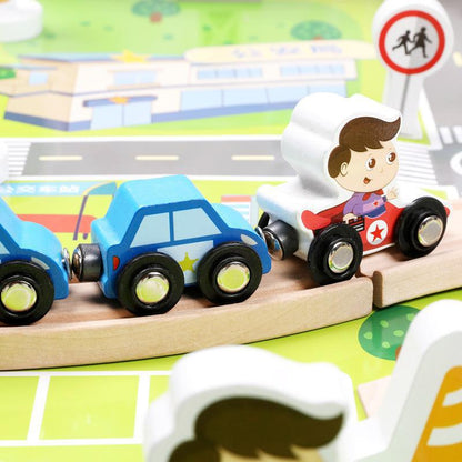 80 pieces Beech Track Magnetic Small Train Toy Creativity DIY Variable Urban City Rail Transit Track Glider Children's Toy Gift Kids