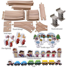 Charger l&#39;image dans la galerie, 80 pieces Beech Track Magnetic Small Train Toy Creativity DIY Variable Urban City Rail Transit Track Glider Children&#39;s Toy Gift Kids
