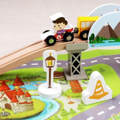 80 pieces Beech Track Magnetic Small Train Toy Creativity DIY Variable Urban City Rail Transit Track Glider Children's Toy Gift Kids