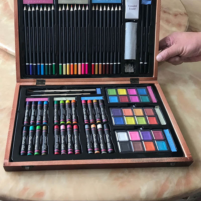 80 Pieces Deluxe Art Set Drawing Painting Accessories Tools with Case Christmas Gift H-best Art Sets Office School Supplies