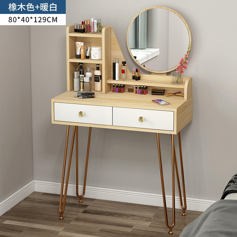 Dressing Table LED Light Luxury Master Bedroom Vanity Dresser Furniture Bedroom Simple Storage Cabinet Set. Dressing Table Set