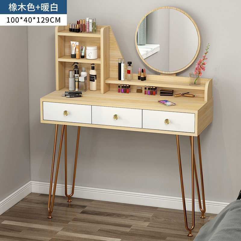 Dressing Table LED Light Luxury Master Bedroom Vanity Dresser Furniture Bedroom Simple Storage Cabinet Set. Dressing Table Set