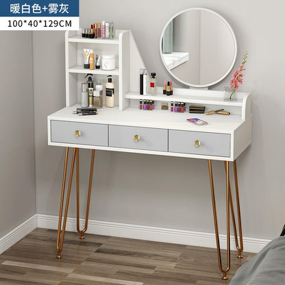 Dressing Table LED Light Luxury Master Bedroom Vanity Dresser Furniture Bedroom Simple Storage Cabinet Set. Dressing Table Set