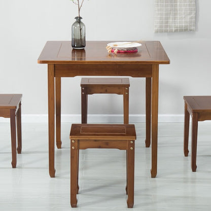 80x80x76 Square Dining Table Dark Brown Modern Simple Quality Bamboo Desk Small Apartment Home Forniture Optional Metrable Chair