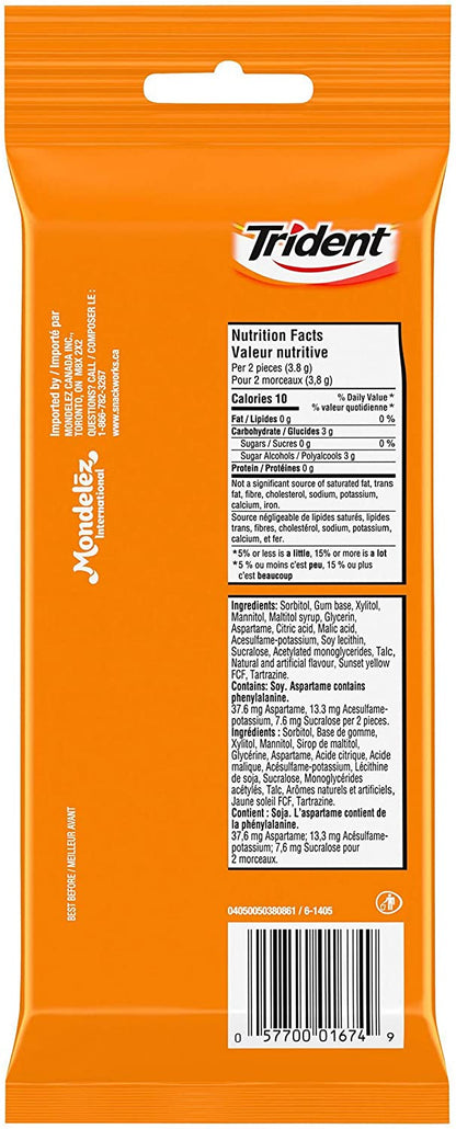 Trident Sugar-Free Gum, Tropical Twist Multipack, 3 Pack, 42 Count