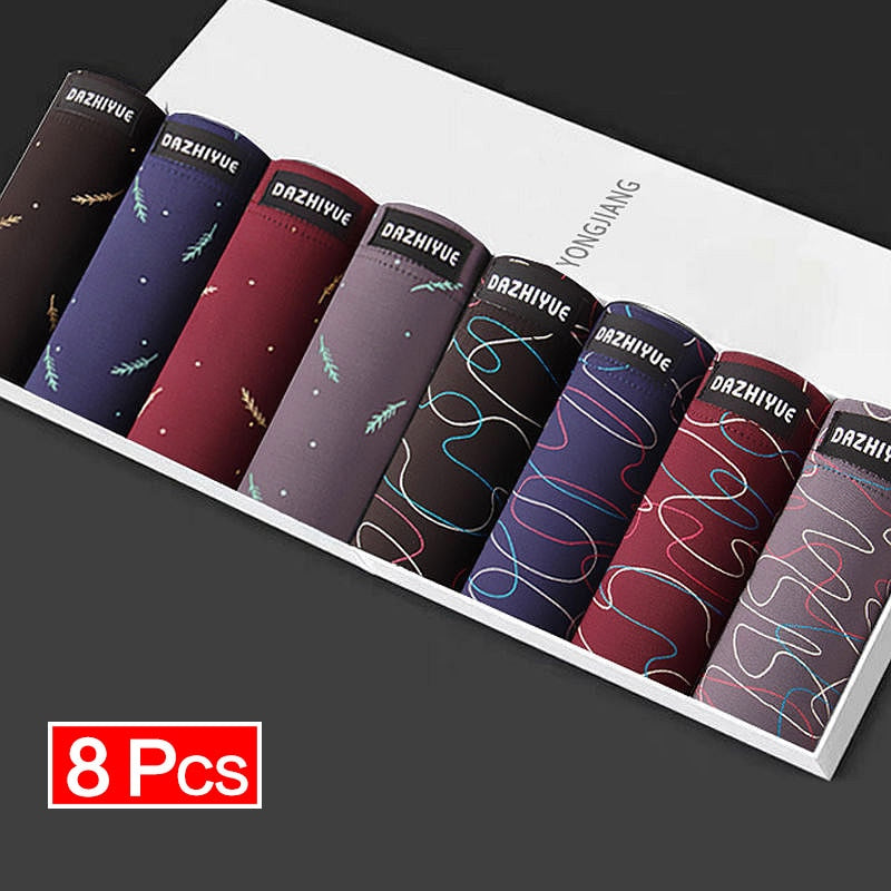 8Pcs/Lot Boxer Shorts Underwear Men's Underwear Men's Panties Men's Underwear Pure Cotton Sexy Large Size Comfortable