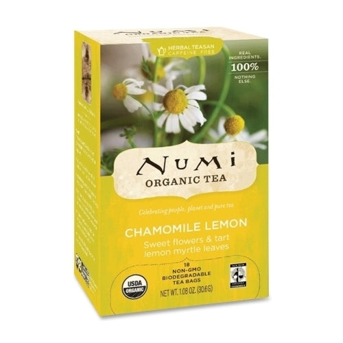 Case of [4] NUMI Organic Tea Herbal Tea, Organic, 18 Bags/BX, Chamomile Lemon