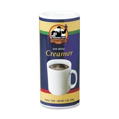 Case of [4] Genuine Joe Creamer, Non-Dairy, Reclosable Lid, 12 oz., 3/PK