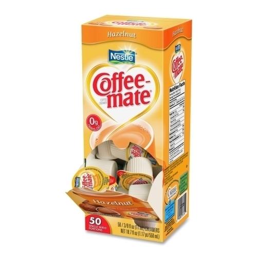 Case of [3] Nestle' USA Single-Serving Creamer, Hazelnut, .38 oz, 50/BX