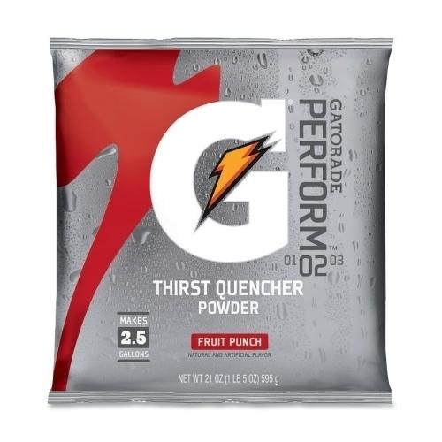 Case of [4] Quaker Foods Gatorade Mix Pouches,Makes 2-1/2 Gal, 21 Oz., Fruit Punch