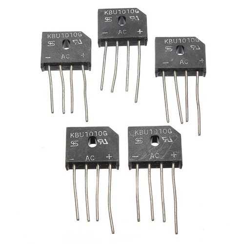 5Pcs 10A 1000V KBU1010 Single Phases Diode Rectifier Bridge IC Chip