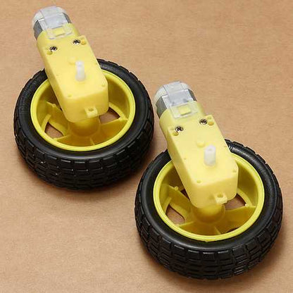 8Pcs Rubber Wheel + DC Gear TT Motor For  Smart Robot Car