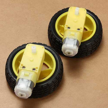8Pcs Rubber Wheel + DC Gear TT Motor For  Smart Robot Car