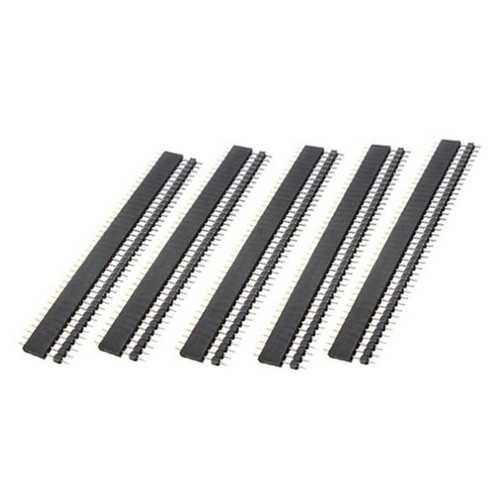 5 Pair 40 Pin 2.54mm Male Female SIL Socket Row Strip PCB Connector ...
