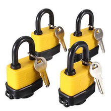 将图片加载到图库查看器，4pcs 40mm Keyed Alike Waterproof Gate Door Padlock with 8 Same Key
