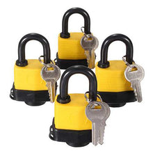 将图片加载到图库查看器，4pcs 40mm Keyed Alike Waterproof Gate Door Padlock with 8 Same Key
