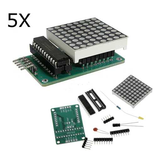 5Pcs MAX7219 Dot Matrix Module DIY Kit SCM Control Module For