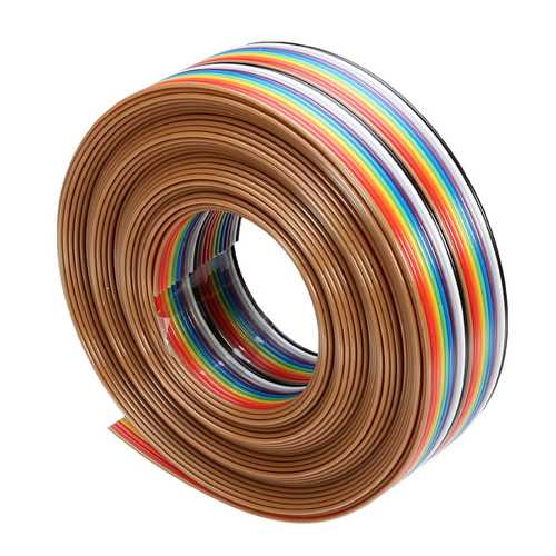 Geekcreit? 5M 1.27mm 20P Jumper Cable DuPont Wire Rainbow Flat Wire Support Wire Soldered