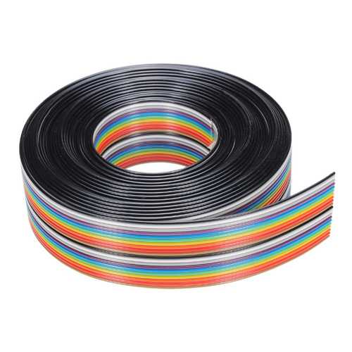 Geekcreit? 5M 1.27mm 20P Jumper Cable DuPont Wire Rainbow Flat Wire Support Wire Soldered