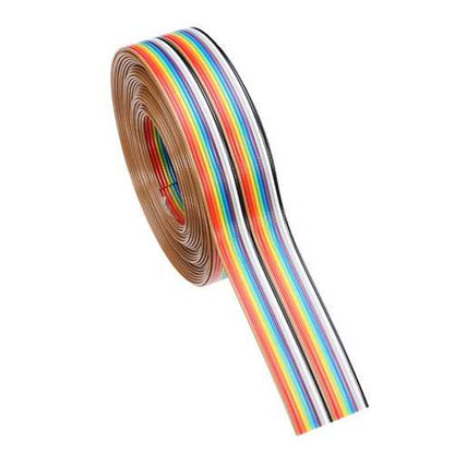 Geekcreit? 5M 1.27mm 20P Jumper Cable DuPont Wire Rainbow Flat Wire Support Wire Soldered