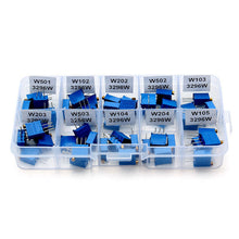将图片加载到图库查看器，50Pcs 3296W Multiturn Trimmer Resistance Potentiometer Kit
