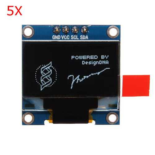 5Pcs 0.96 Inch 4Pin White IIC I2C OLED Display Module 12864 LED Geekcreit for Arduino - products that work with official Arduino boards