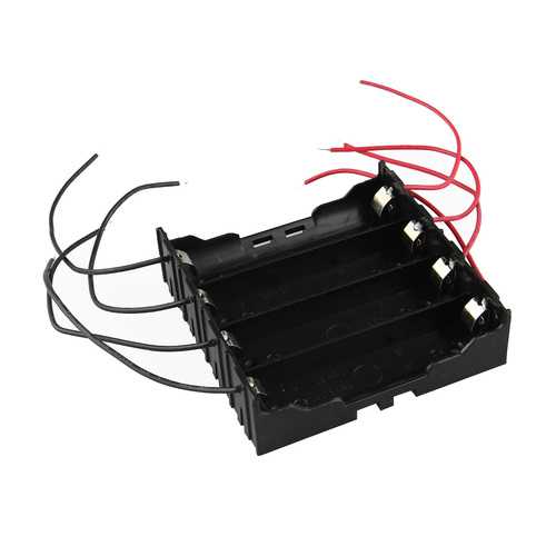 5pcs DIY 4 Slot 18650 Battery Holder With 8 Leads