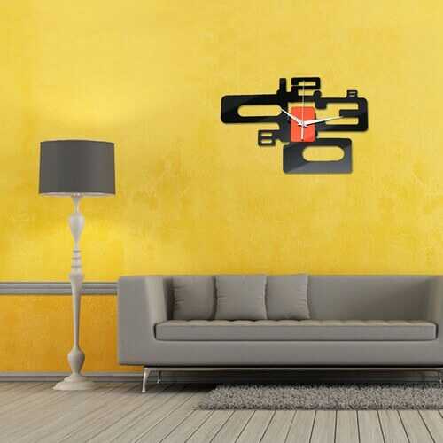 Modern Art Number Design Wall Clock Acrylic Mirror Surface Home Decor