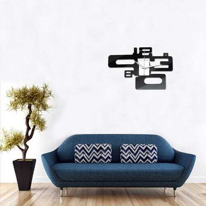 Modern Art Number Design Wall Clock Acrylic Mirror Surface Home Decor