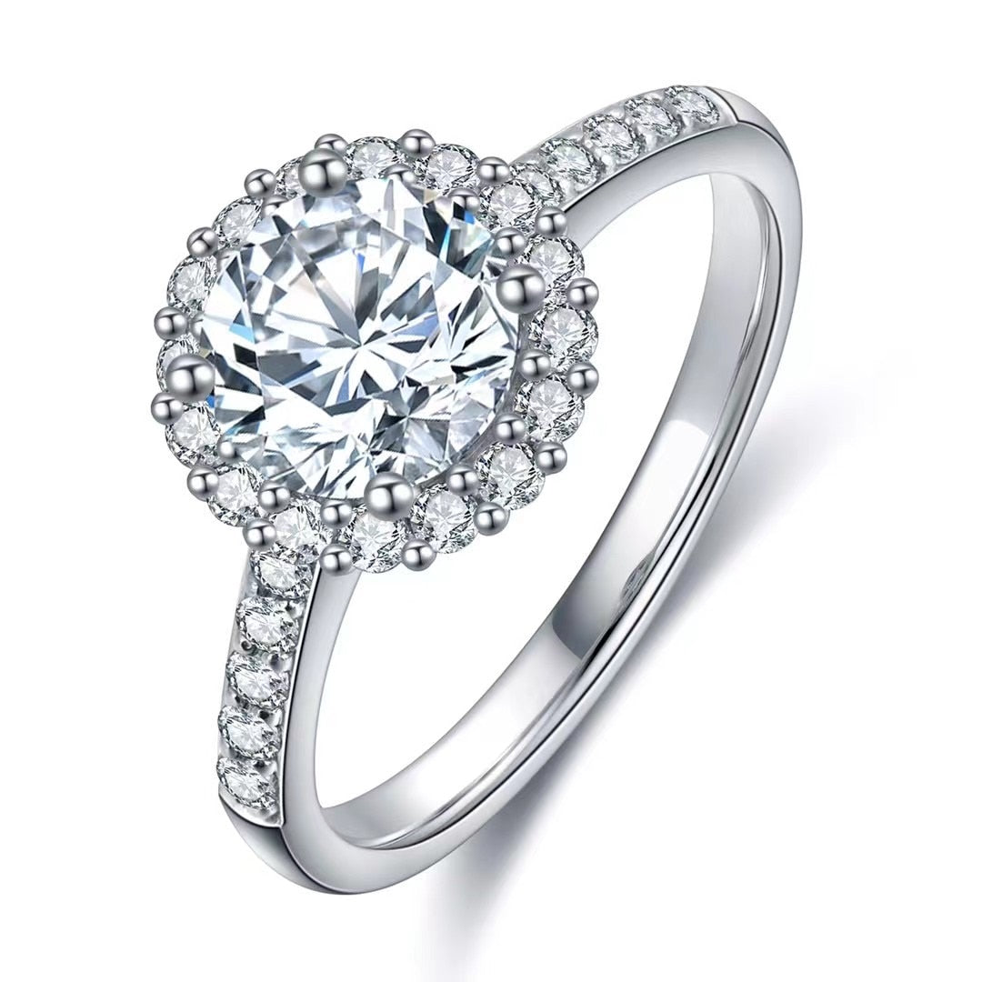 9k Gold Round Brilliant Simulated Diamond Ring for Lovers Friends Gifts  Fashion Finger Jewelry. Women's Jewellery