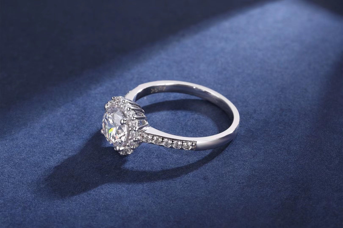 9k Gold Round Brilliant Simulated Diamond Ring for Lovers Friends Gifts  Fashion Finger Jewelry. Women's Jewellery