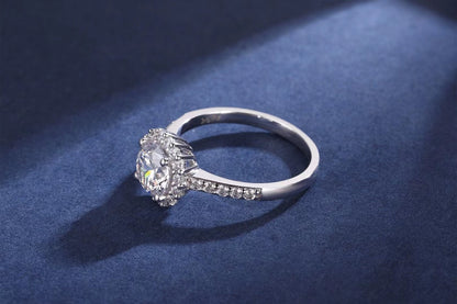 9k Gold Round Brilliant Simulated Diamond Ring for Lovers Friends Gifts  Fashion Finger Jewelry. Women's Jewellery