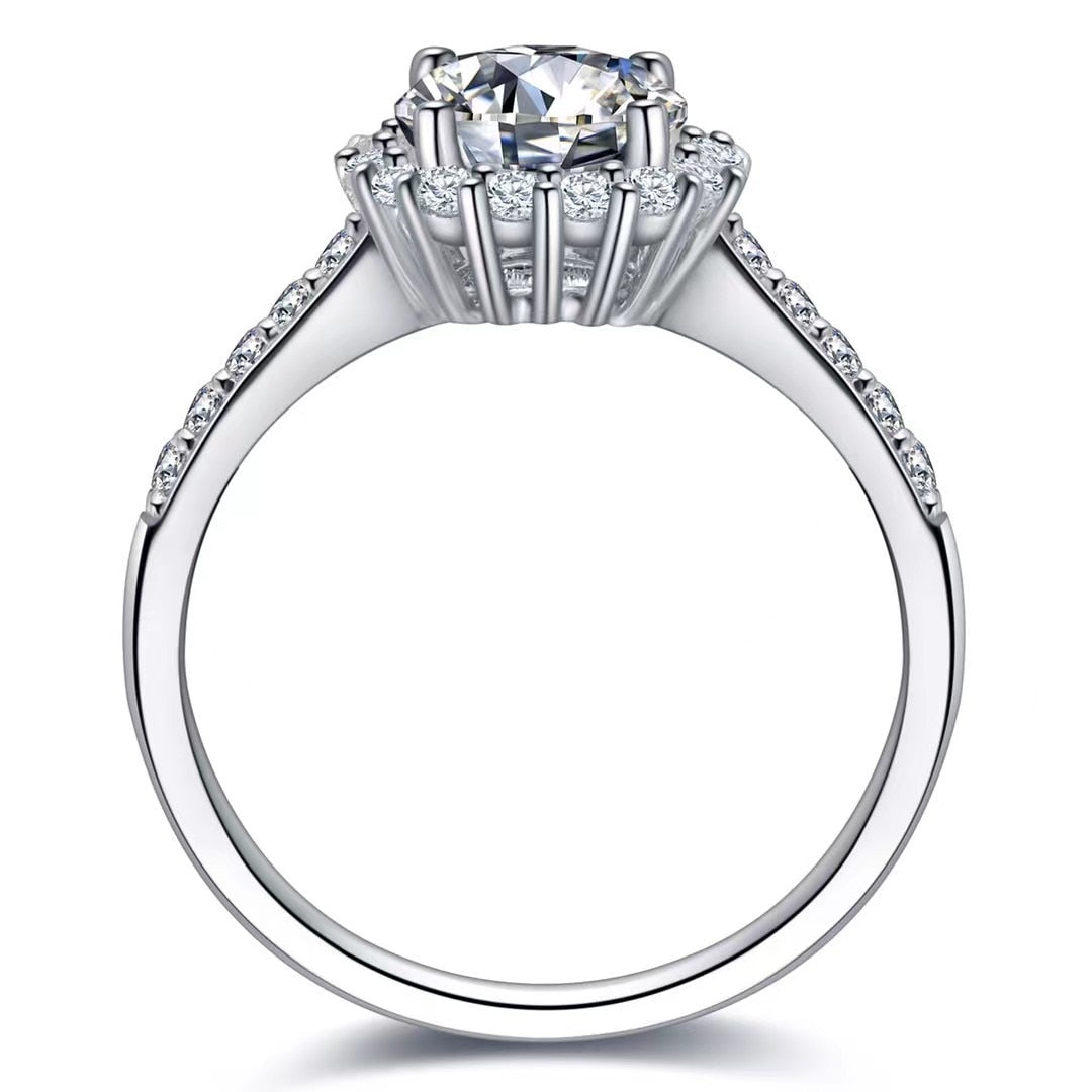 9k Gold Round Brilliant Simulated Diamond Ring for Lovers Friends Gifts  Fashion Finger Jewelry. Women's Jewellery