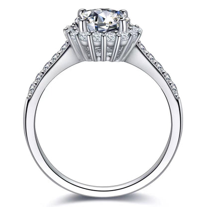 9k Gold Round Brilliant Simulated Diamond Ring for Lovers Friends Gifts  Fashion Finger Jewelry. Women's Jewellery