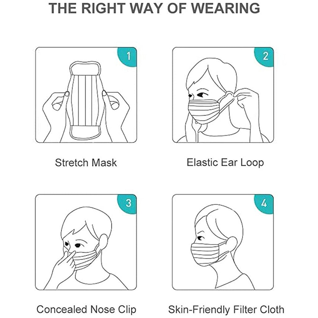 A Box Disposable Masks With Breathable Blue Masks Reusable Mouth Cover Fashion Fabric Masks face cover mascarilla new 2020